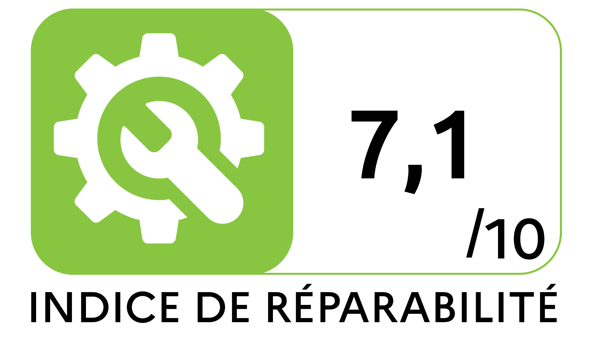 Indice de réparabilité 7,1/10
