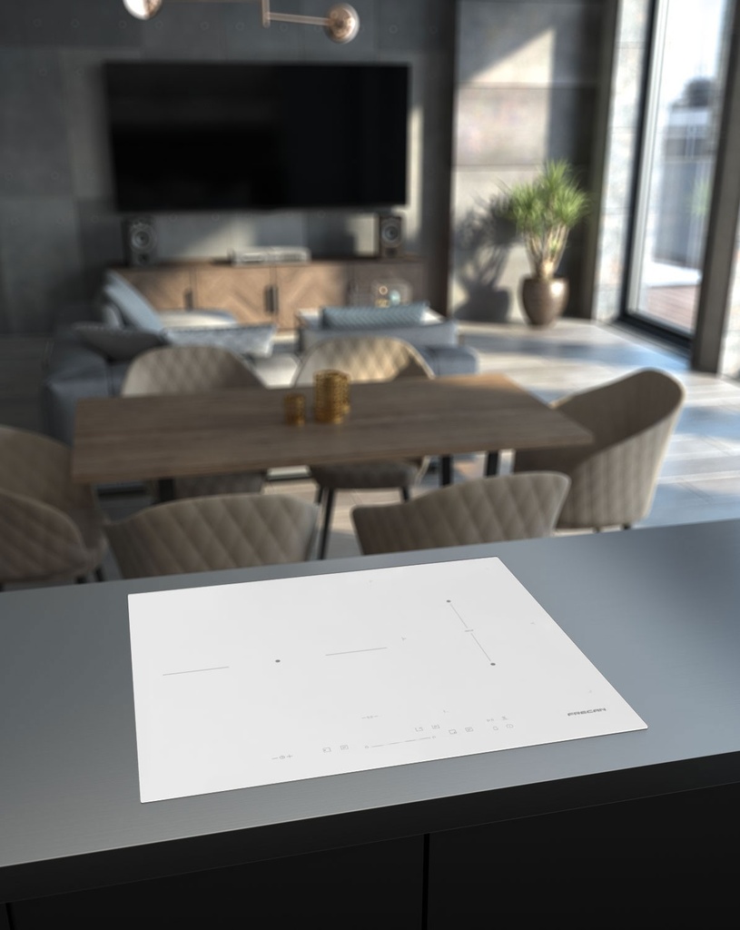 Induction FRECAN H-Connect 603 Slider 3 zones Blanc - vue 1