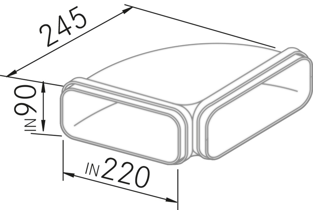 Accessoire FRECAN IT - Coude horizontal 90º Plat - vue 1