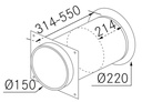 Accessoire FRECAN Déflecteur de sortie extérieur automatique Ø150 - vue 1