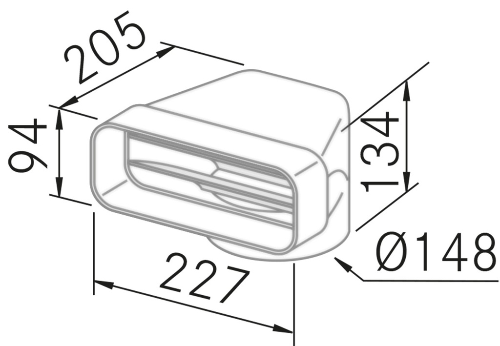 Accessoire FRECAN Adaptateur Rond Plat 90º - vue 1