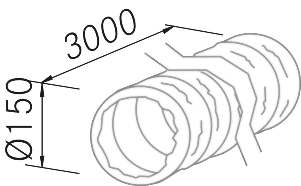Accessoire FRECAN Conduit flexible Rond 3 m. Ø150 - vue 1
