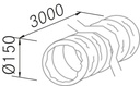 Accessoire FRECAN Conduit flexible Rond 3 m. Ø150 - vue 1