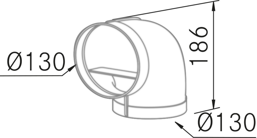 Accessoire FRECAN Coude vertical pour Conduit Rond Ø125 - vue 1