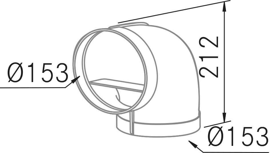 Accessoire FRECAN Coude vertical pour Conduit Rond Ø150 - vue 1