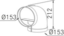 Accessoire FRECAN Coude vertical pour Conduit Rond Ø150 - vue 1