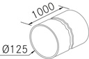 Accessoire FRECAN Conduit Rond 1 mètre Ø125 - vue 1