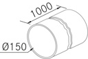 Accessoire FRECAN Conduit Rond 1 mètre Ø150 - vue 1