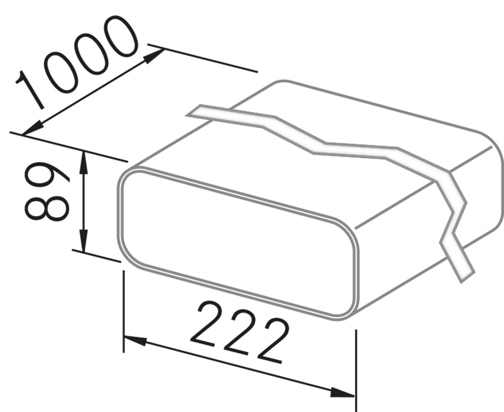 Accessoire FRECAN Conduit Plat 1 mètre (89x222x1000) - vue 1