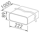 Accessoire FRECAN Conduit Plat 1 mètre (89x222x1000) - vue 1