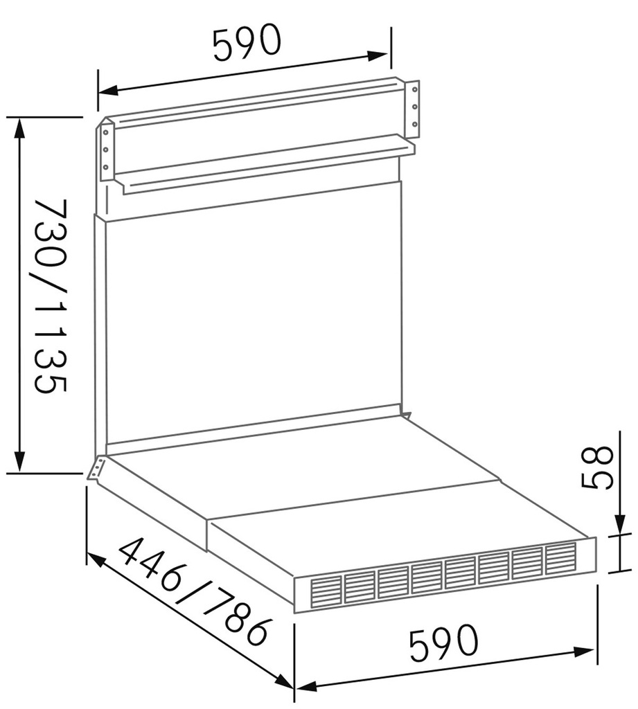 Accessoire FRECAN Caisson-R Plat (H5) 590X446/786X700/1105 "90404" - vue 2
