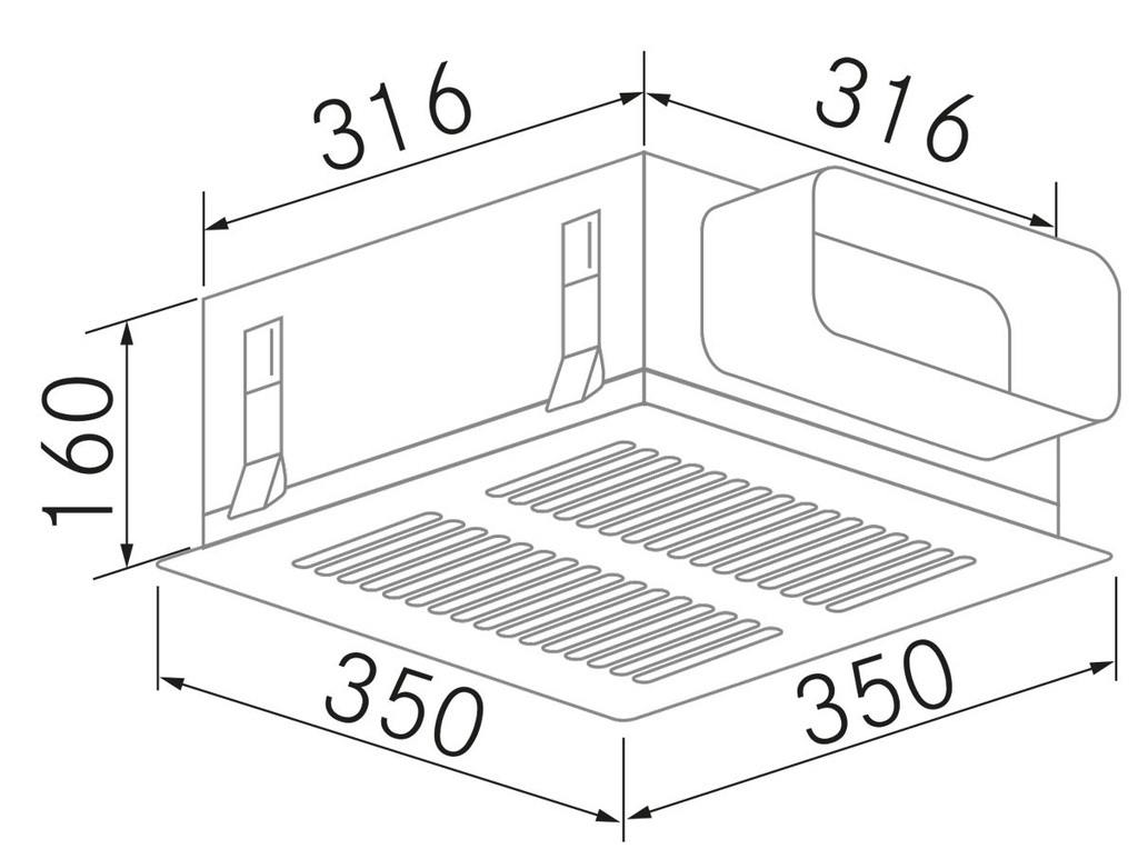 Accessoire FRECAN Caisson-R Plat (H2) 350X350X160 "90411" - vue 1