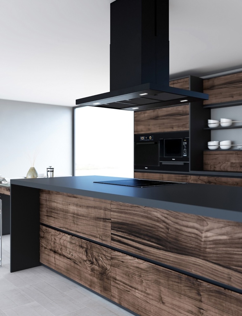 Hotte îlot FRECAN Black îlot - 900 - 1100GP - Noir - vue 3