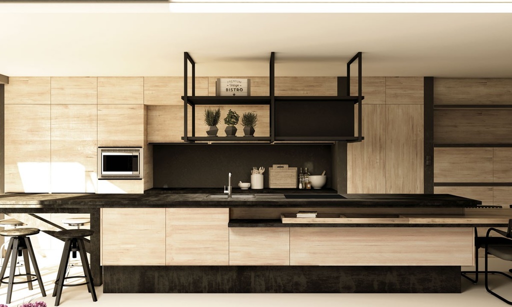 Hotte îlot FRECAN iCustom - 1800 - 1100 - Noir - vue 1