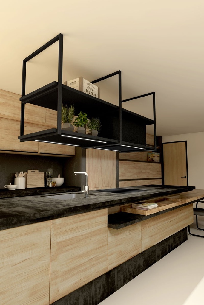 Hotte îlot FRECAN iCustom - 1800 - 1100 - Noir - vue 2