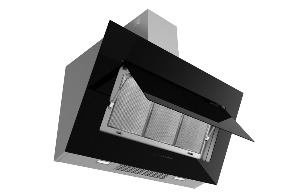 Hotte Murale inclinée FRECAN Quasar - 900 - VF700 - Noir - vue 1