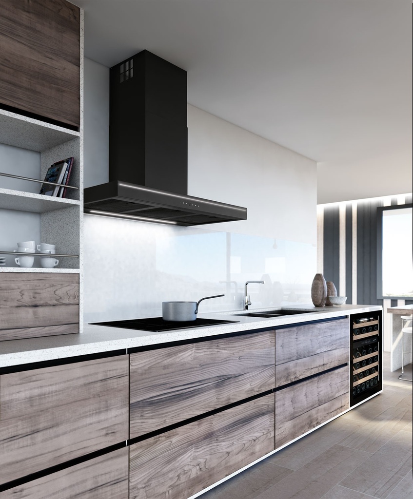 Hotte Murale FRECAN Stream - 900 - VF700 - Noir - vue 3
