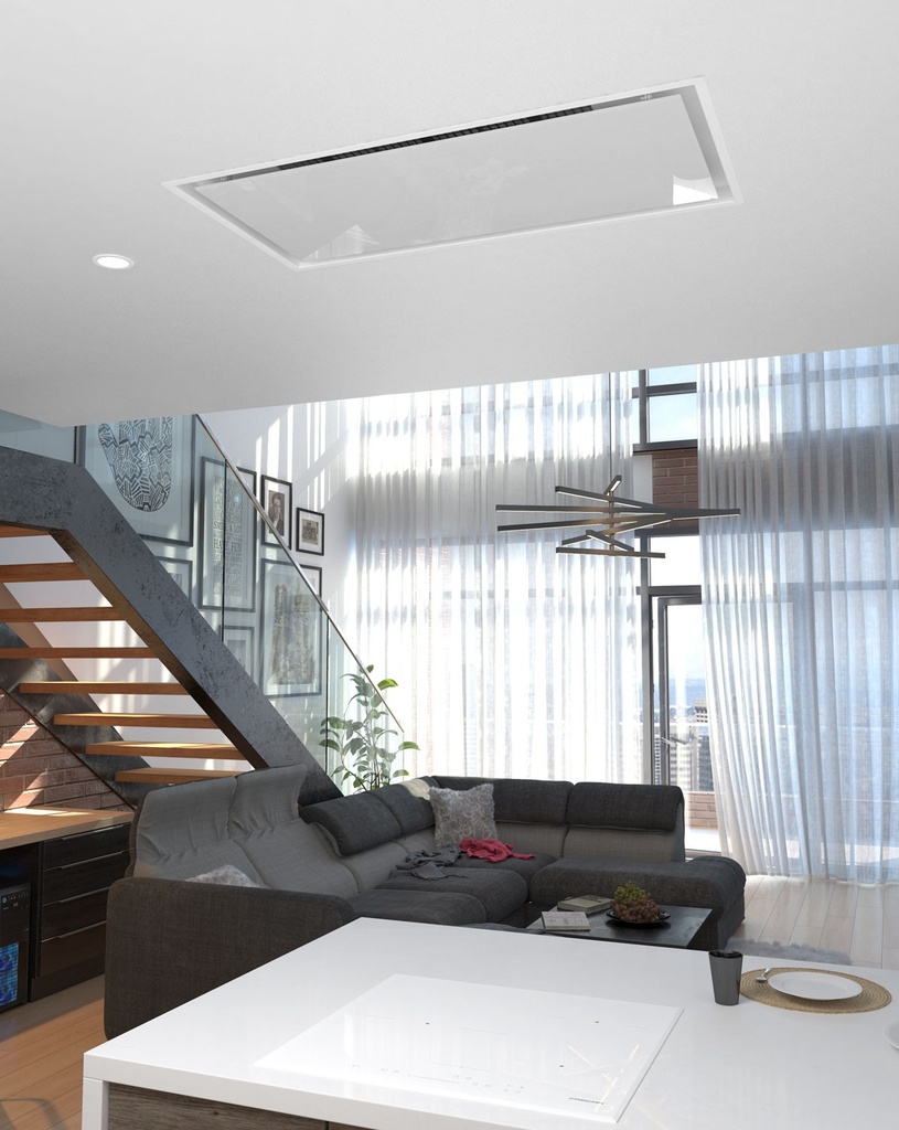 Hotte Plafonnière FRECAN SCL Glass - 1000 - R1000GP - Blanc - vue 3