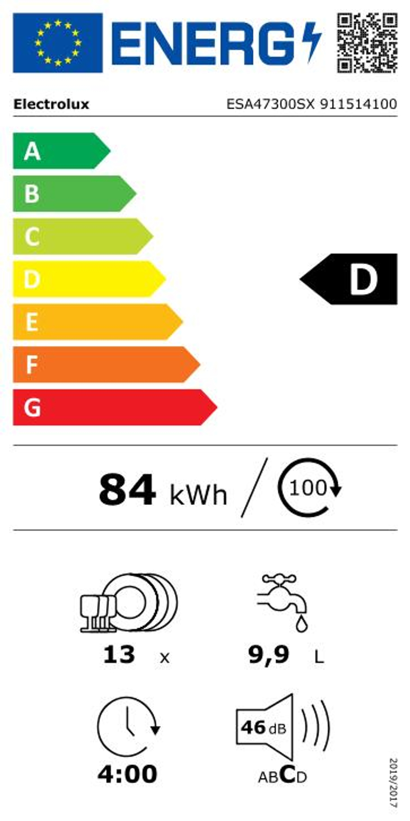 Étiquette énergie - classe D