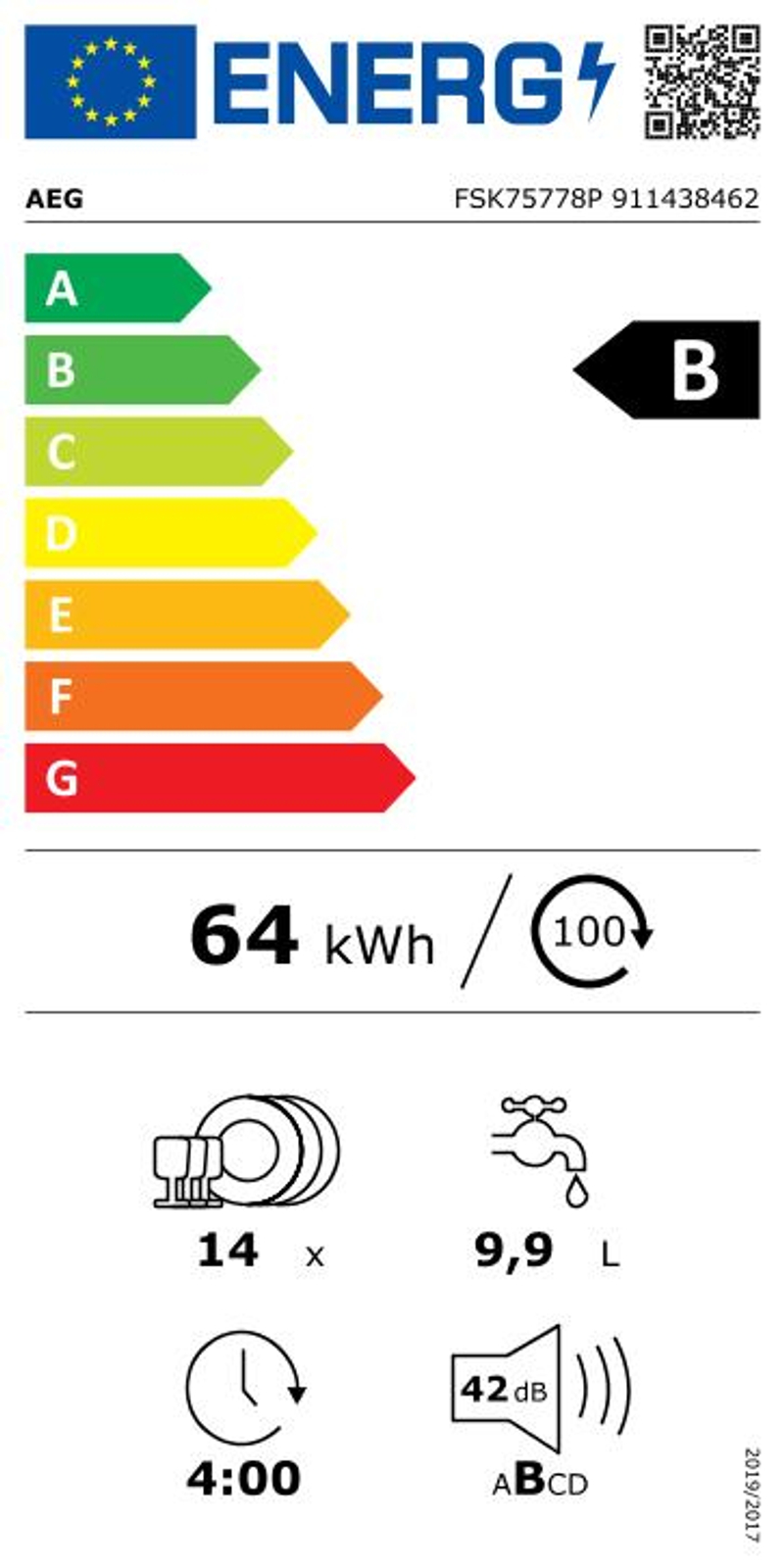 Étiquette énergie - classe B