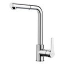 Robinetterie d'évier SMEG MID1CR avec douchette extractible, bec L pivotant à 360 °, corps en laiton chromé