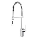 Robinetterie d'évier SMEG MIDR55CR, douchette mobile semi-professionnelle, double jet, bec à ressort, laiton chromé