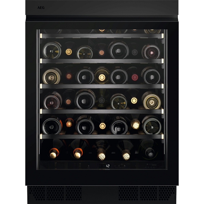 Cave à vin AEG NSW8S826GT encastrable, 40 bouteilles, 1 zone de température, 134,2 L, éclairage LED