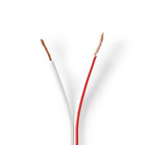 Câble haut parleur | 2 x 1.50 mm² | Cuivre | 100.0 m | Rond | PVC | Blanc | Bobine NEDIS NEDIS