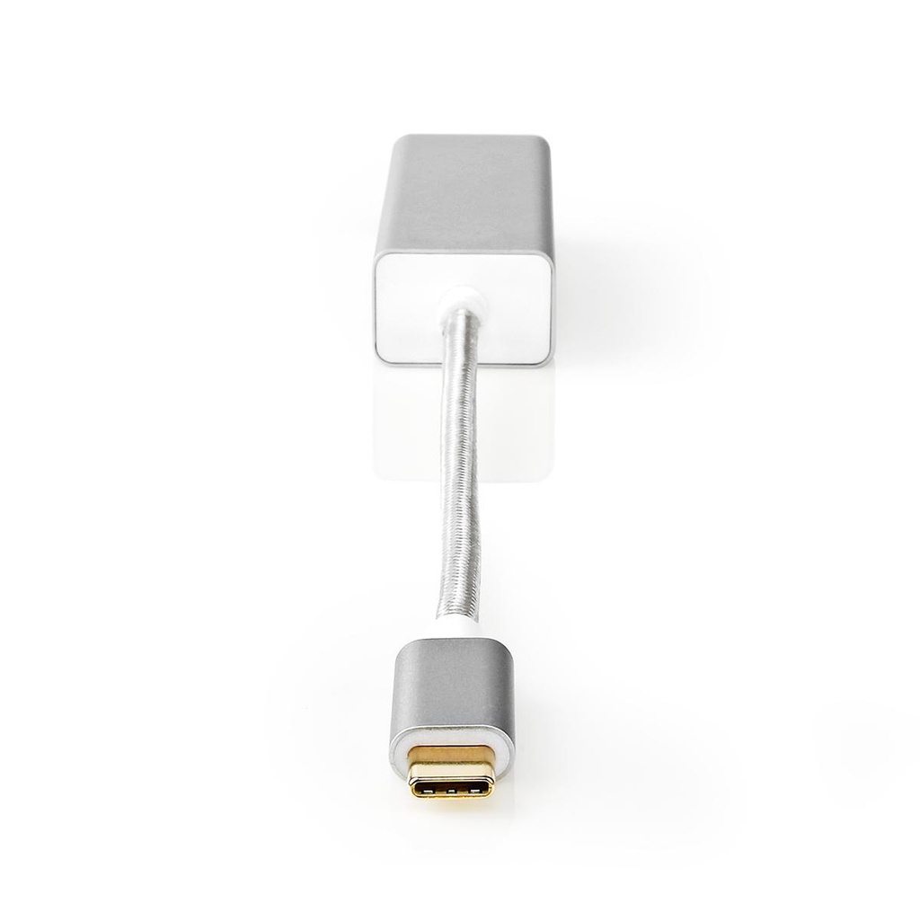 Adaptateur réseau USB | USB 3.2 Gen 1 | 1 Gbps | USB-C™ Mâle | RJ45 Femelle | 0.20 m | Rond | Plaqué or | Cuivre étamé | Argent | Sachet avec Fenetre
