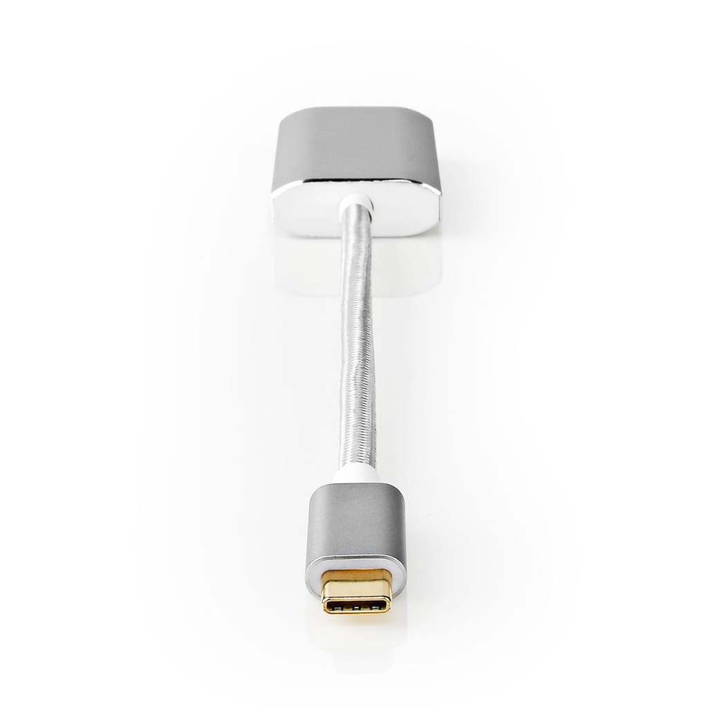 Adaptateur USB-C™ | USB 3.2 Gen 1 | USB-C™ Mâle | Sortie HDMI ™ | 4K@60Hz | Power delivery | 0.20 m | Rond | Plaqué or | Nylon / Tressé | Argent | Sachet avec Fenetre