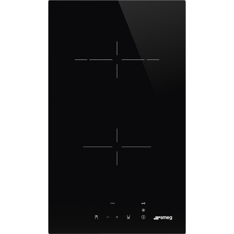 Domino de cuisson Smeg SE232TD2, vitrocéramique 30 cm, 2 zones avec booster, commandes sensitives, sécurité enfant