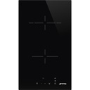 Domino de cuisson Smeg SE232TD2, vitrocéramique 30 cm, 2 zones avec booster, commandes sensitives, sécurité enfant