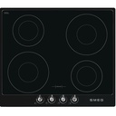 Plaque induction Smeg SI964NM, 4 zones, 60 cm, commandes rotatives, fonction Boost sur chaque zone