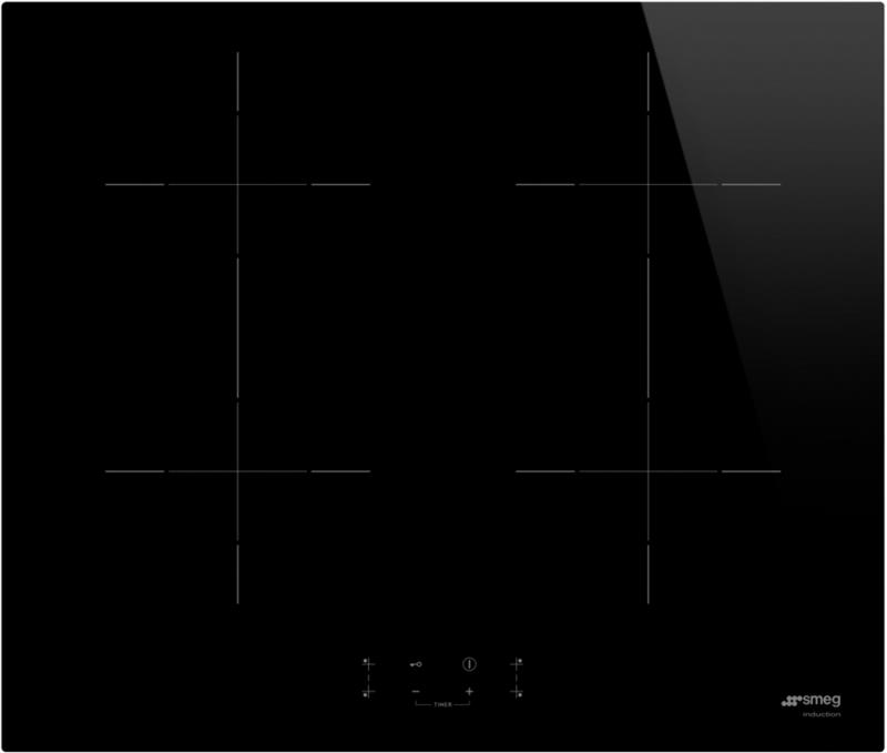 Plaque induction Smeg SIB2641D, 4 zones dont 2 flexibles, 9 niveaux de puissance, commandes tactiles, 60 cm