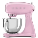 Robot pâtissier Smeg SMF05PKEU rose, 1000 W, bol inox de 4,8 L, 10 vitesses, boîtier en aluminium