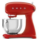 Robot pâtissier Smeg SMF05RDEU rouge, bol inox 4,8 L, 10 vitesses, moteur 1000 W, corps en aluminium