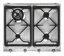 Plaque gaz Smeg SR964XGH Victoria, 60 cm, 4 brûleurs, grilles en fonte, allumage automatique, thermocouples
