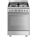 Cuisinière gaz Smeg SX61GM, 4 brûleurs, four de 70 L, allumage électronique, grill, inox