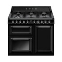 Piano de cuisson Smeg TR103BL, 6 brûleurs gaz dont wok, 3 fours électriques, écran intégré, noir