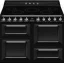 Piano de cuisson Smeg TR4110IBL2, 110 cm, induction 5 zones, trois fours, autonettoyant, noir