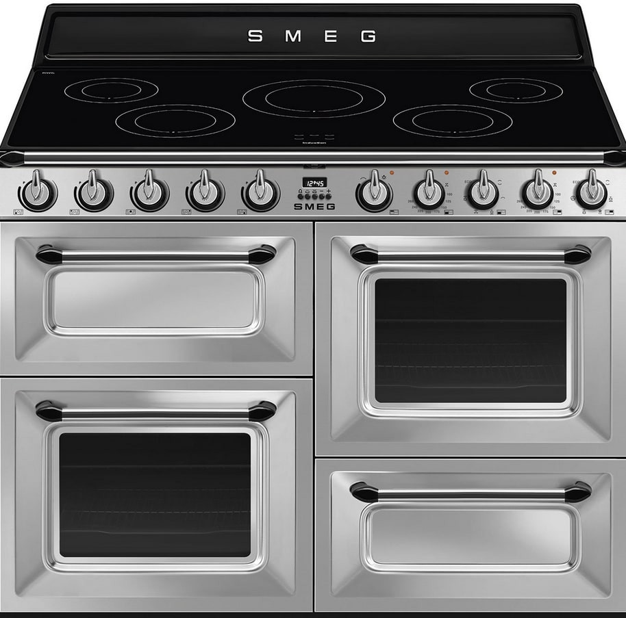 Piano de cuisson Smeg TR4110IX2, induction 5 zones, trois fours électriques, inox, classe A, Boost