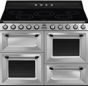 Piano de cuisson Smeg TR4110IX2, induction 5 zones, trois fours électriques, inox, classe A, Boost