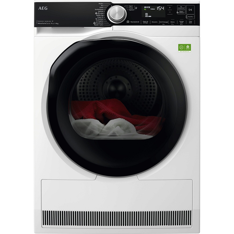Sèche-linge à pompe à chaleur AEG TR9XA59PA, classe A, 9 kg, SmartDry, 3DScan, gaz R290