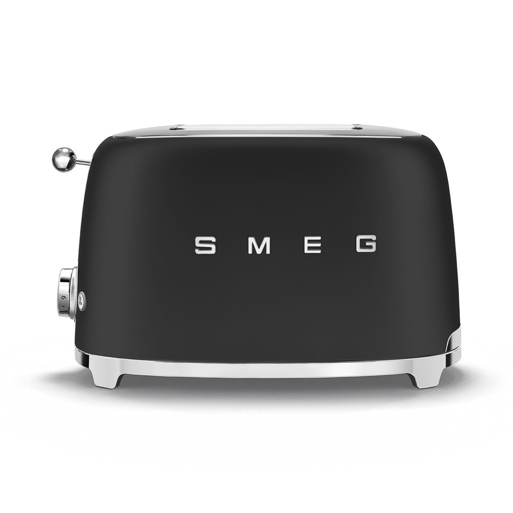 Grille-pain Smeg TSF01BLMEU 2 tranches, 950 W, 6 niveaux de brunissage, fonctions réchauffage et décongélation