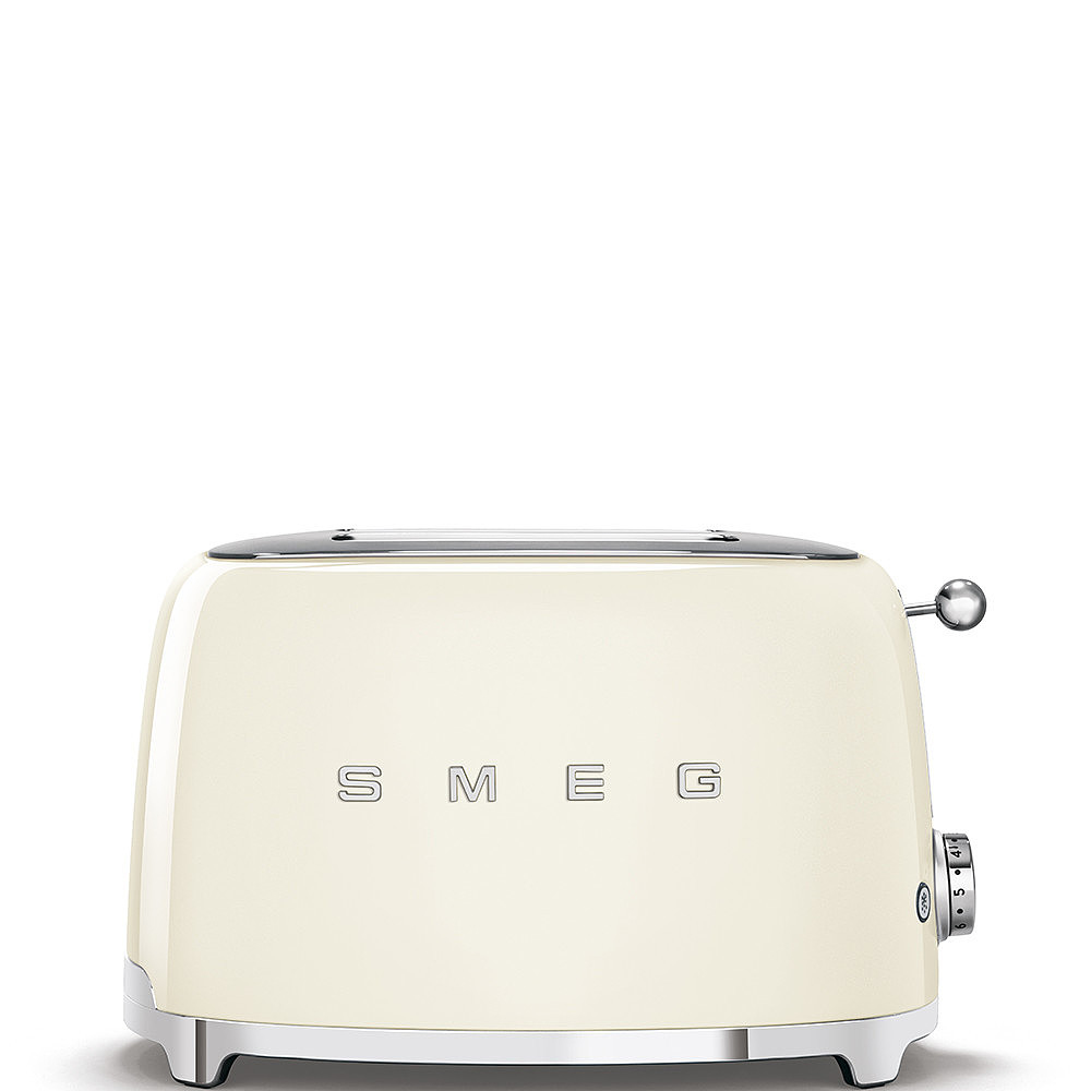 Grille-pain Smeg TSF01CREU, 2 fentes extra larges, 6 niveaux de brunissement, centrage automatique, style années 50