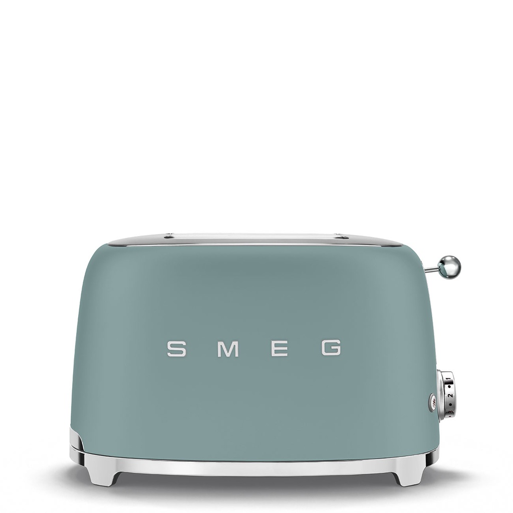 Grille-pain Smeg TSF01EGMEU, 2 fentes, 6 niveaux de brunissement, fonctions bagel, réchauffage et décongélation