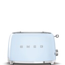 Grille-pain Smeg TSF01PBEU, 2 fentes extra larges, 6 niveaux de brunissement, centrage automatique, bleu azur