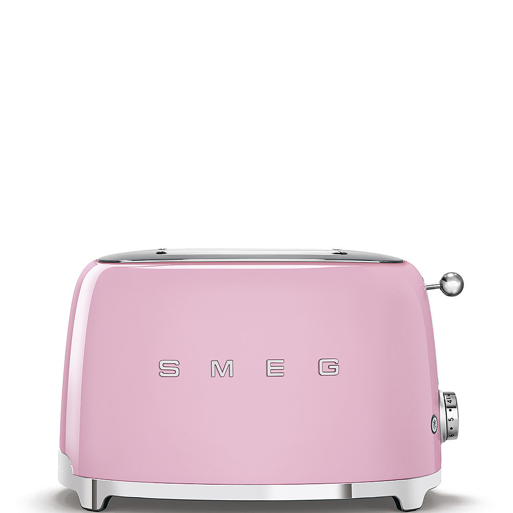 Grille-pain Smeg TSF01PKEU rose, 2 fentes extra larges, 6 niveaux de brunissement, 3 programmes, 950 W