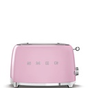 Grille-pain Smeg TSF01PKEU rose, 2 fentes extra larges, 6 niveaux de brunissement, 3 programmes, 950 W