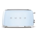 Grille-pain Smeg TSF02PBEU, 2 fentes extra larges, 4 tranches, 6 niveaux de brunissement, 1500 W, Bleu Azur